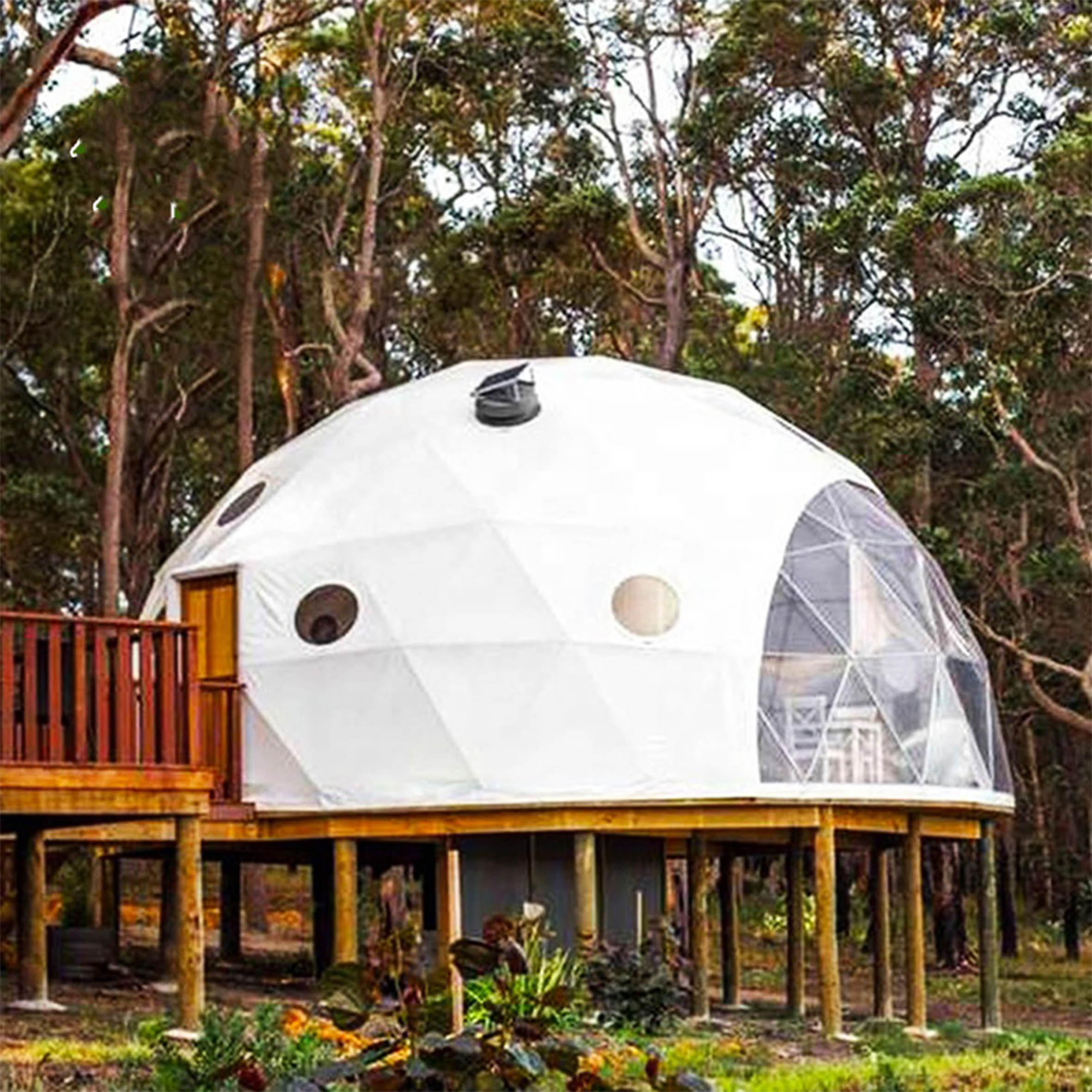 Enjoy Luxury Hotel Living in Clear Glass Glamping Igloo Geodesic,Dome Tent Perfect for Resorts and Home Getaways/