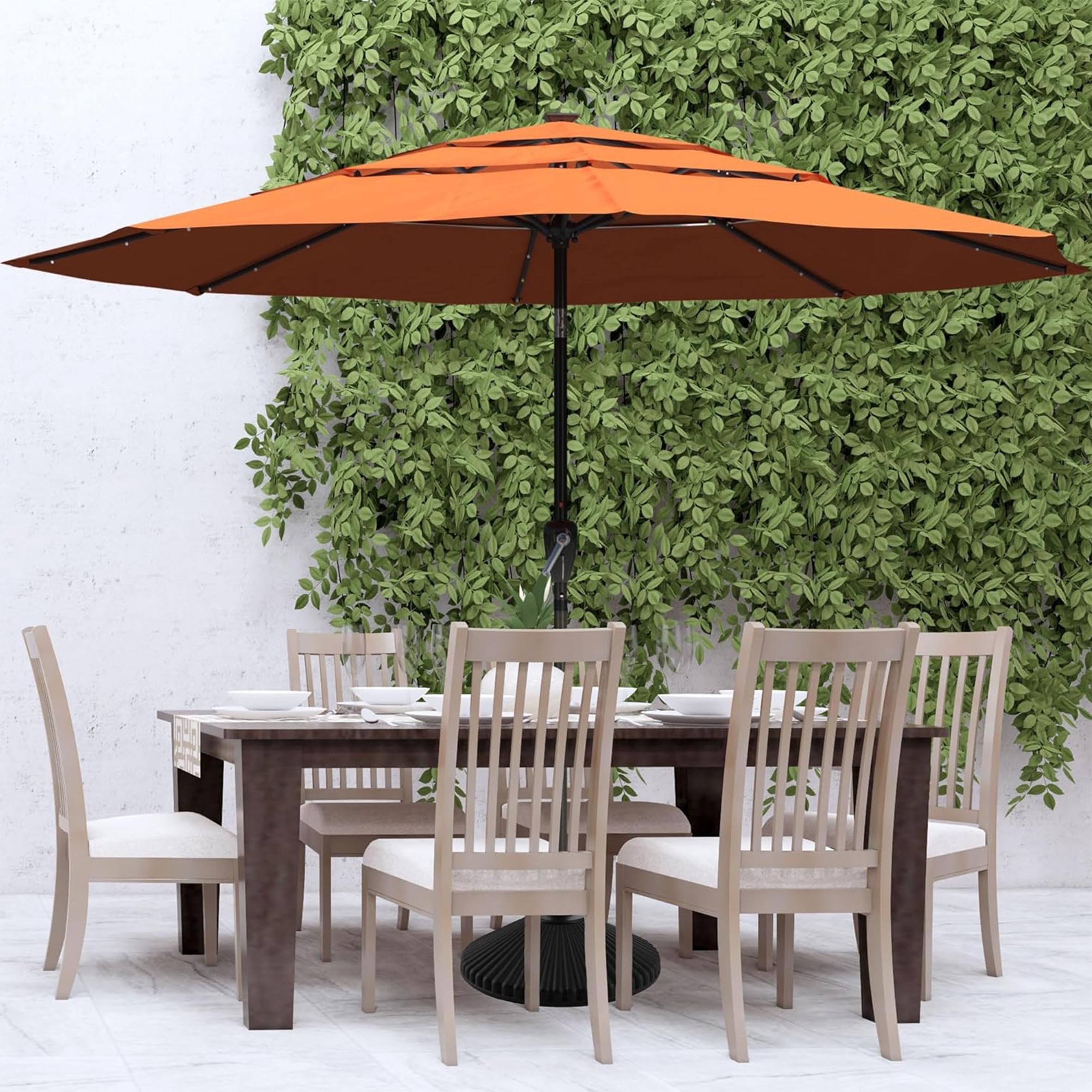 Wholesale Chinese Double Layer Outdoor White Wooden Beach Garden Parasol Patio Umbrella