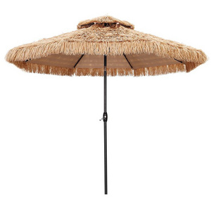 Custom Natural Color Outdoor Retro Palm Thatch,Roof Hawaii Pp Straw Grass Hula Sun Beach Parasols Thatched Umbrellas/