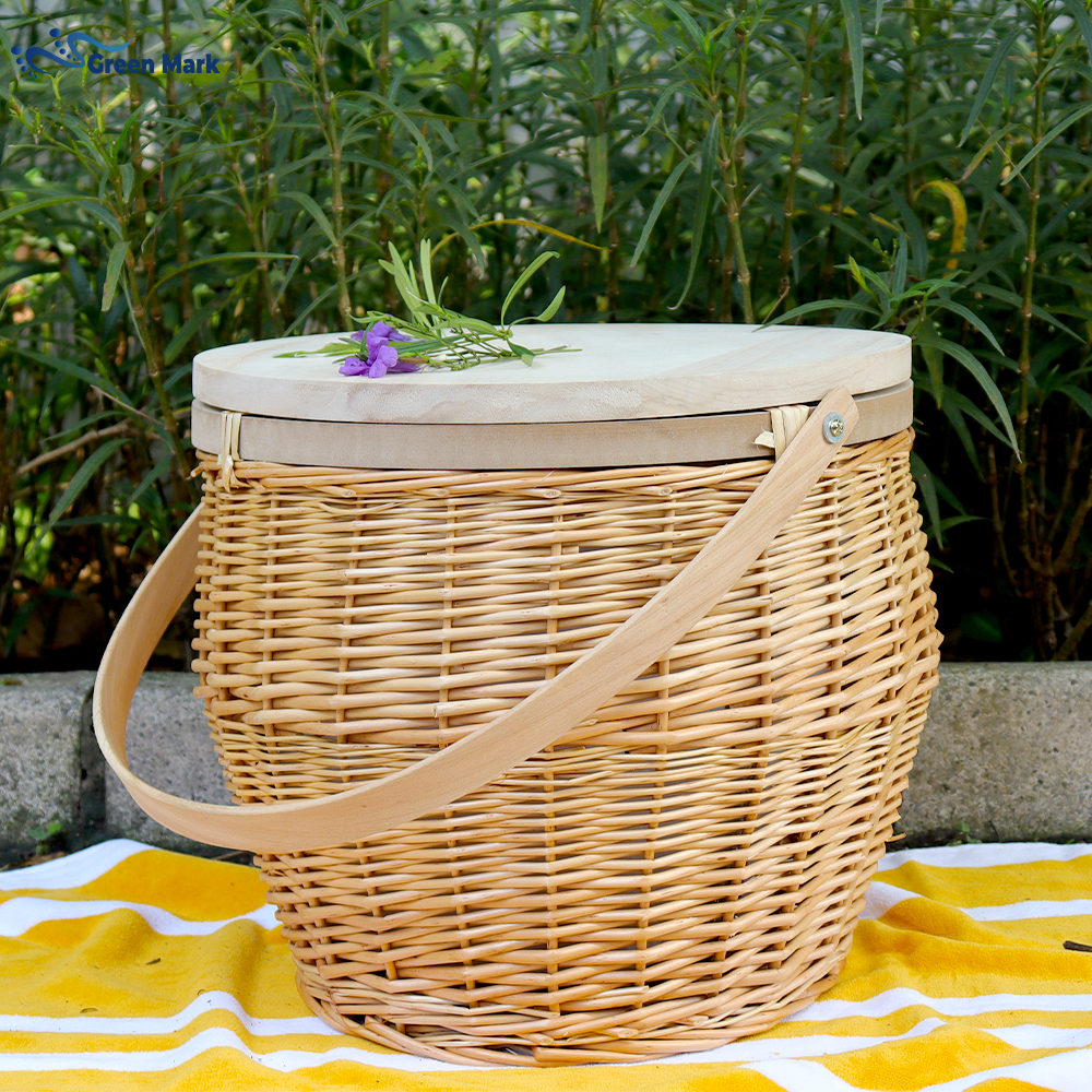 Hot Selling Cheap Custom Empty Wicker Picnic Basket Round Picnic Baskets