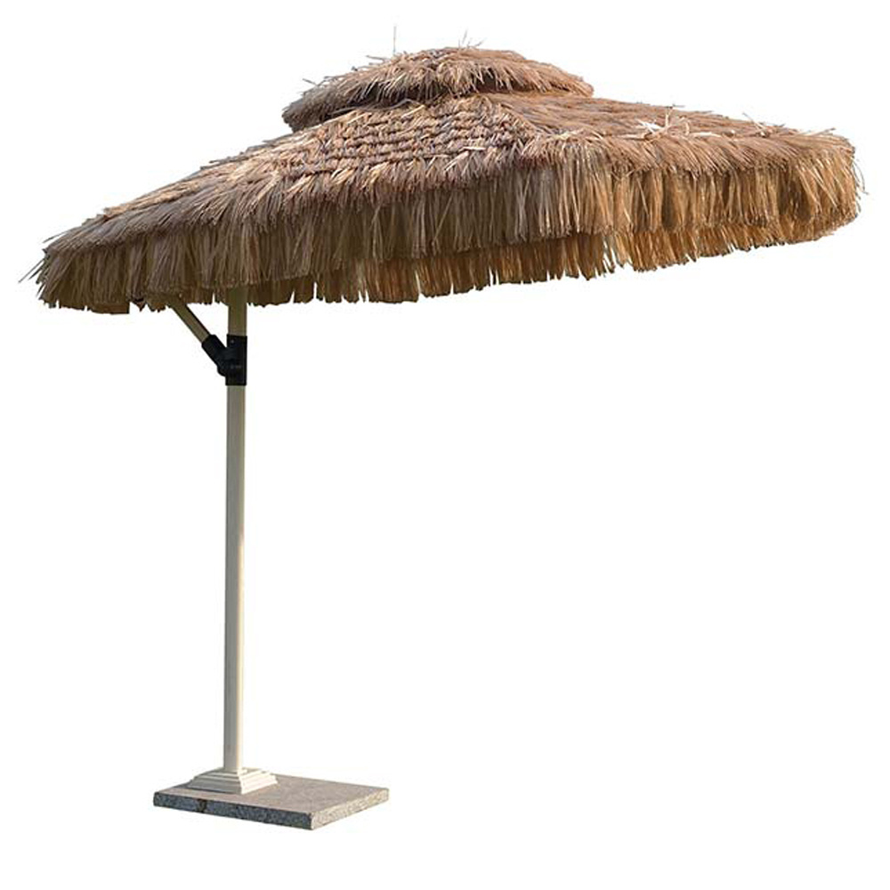 Custom Natural Color Outdoor Retro Palm Thatch,Roof Hawaii Pp Straw Grass Hula Sun Beach Parasols Thatched Umbrellas/