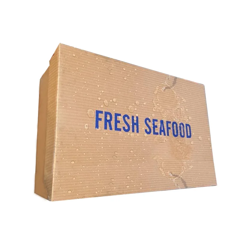 Custom Large Heavy Duty Corrugated Cardboard Fish Box Agriculture Paper Box Waterproof Wax Shipping Box For Seafood