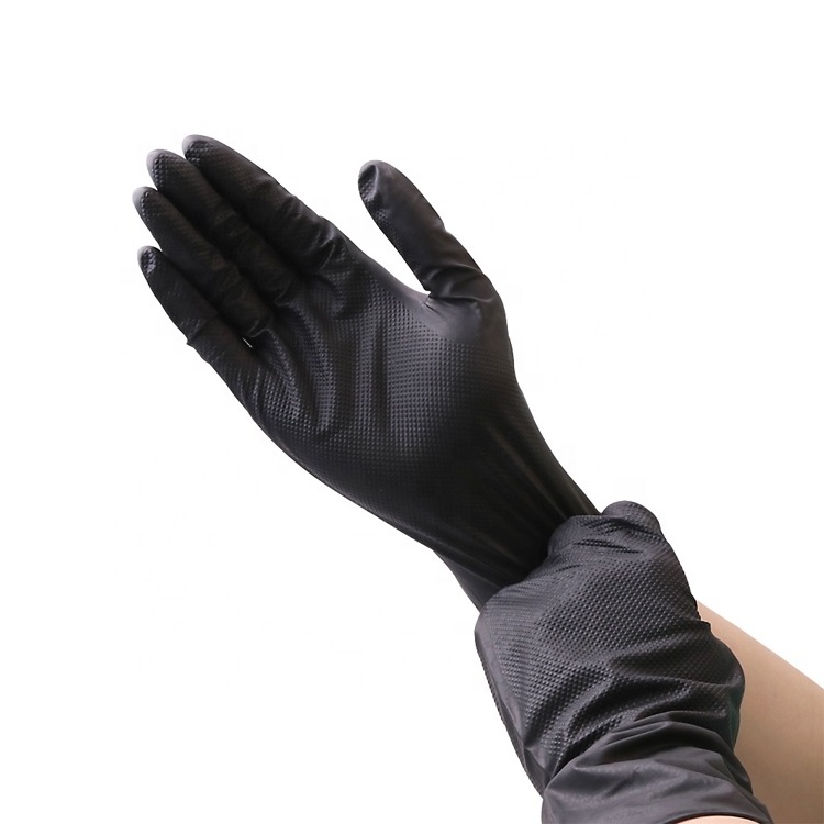 GMC  Food Home Law Enforcement Tattoo Black Disposable Nitrile Gloves Powder Free Large XL For Auto Repair Wildely Use