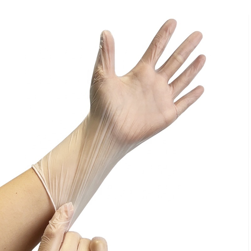 GMC  Transparent  Disposable PVC Gloves 100PCS Food Grade  Vinyl Gloves Powder Free Working  Gloves