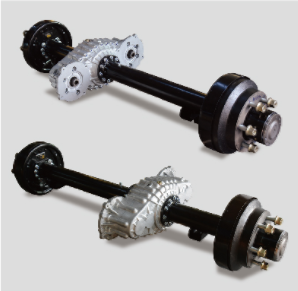 electric vehicle rear axles with gear box, for electric golf carts, shuttle buses