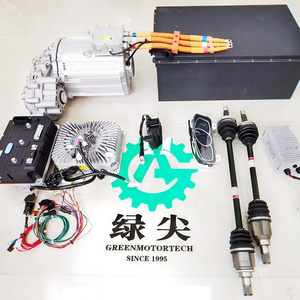 Front drive system for electric vehicles, electric car conversion kit with electric motor