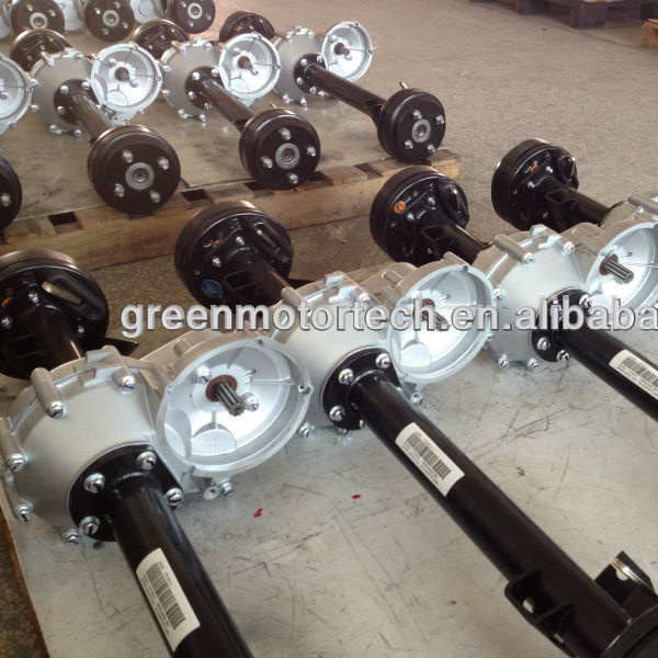 electric vehicle rear axles with gear box, for electric golf carts, shuttle buses