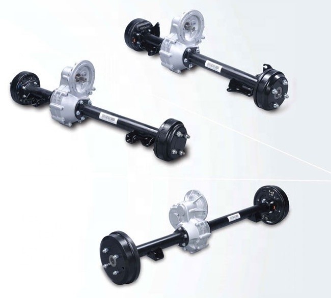 electric vehicle rear axles with gear box, for electric golf carts, shuttle buses