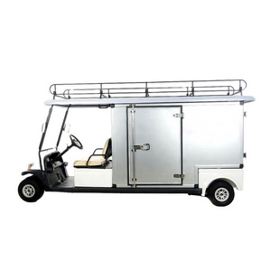 factory powerful  electric golf buggy food catering or housekeeping club car with stainless steel box used in hotel and resort