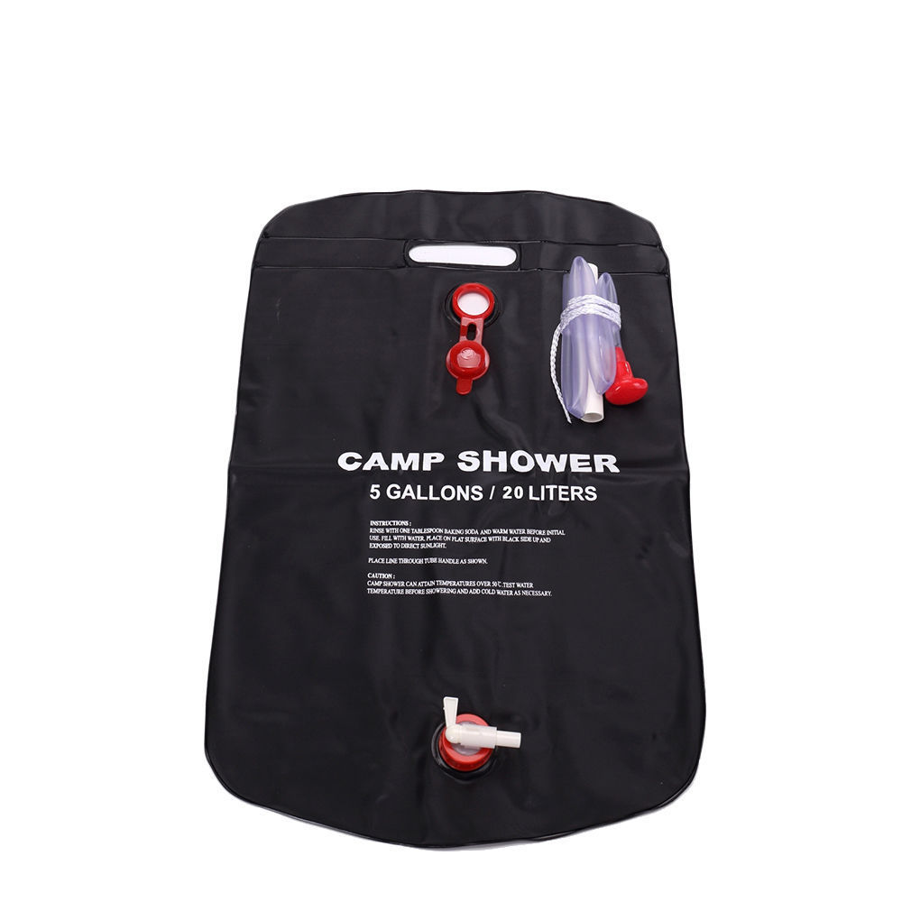 Camp shower pipe bag solar energy heated portable pvc shower bag for outdoor camping travelling beach shower