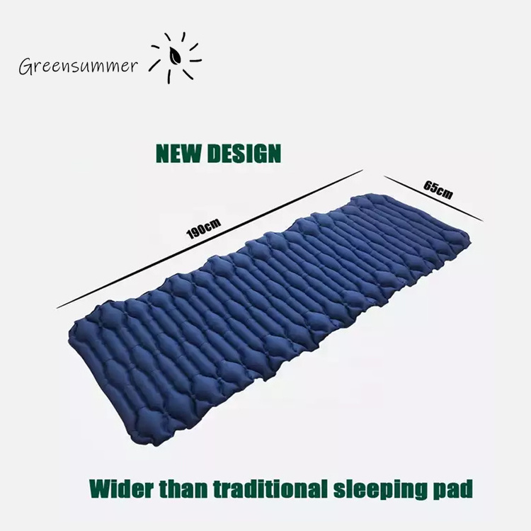 Widen dumbbell design inflatable waterproof sleeping pad folding fast beach mattress light camping mat hiking outdoor air bed