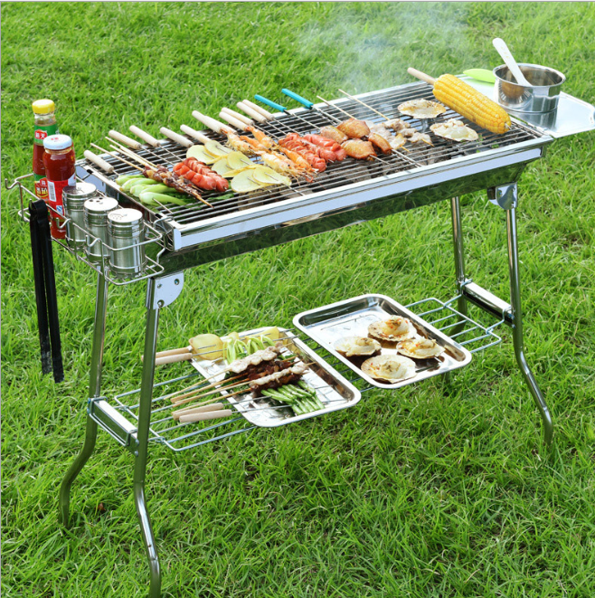 outdoor portable Stainless steel barbecue  BBQ rack grill