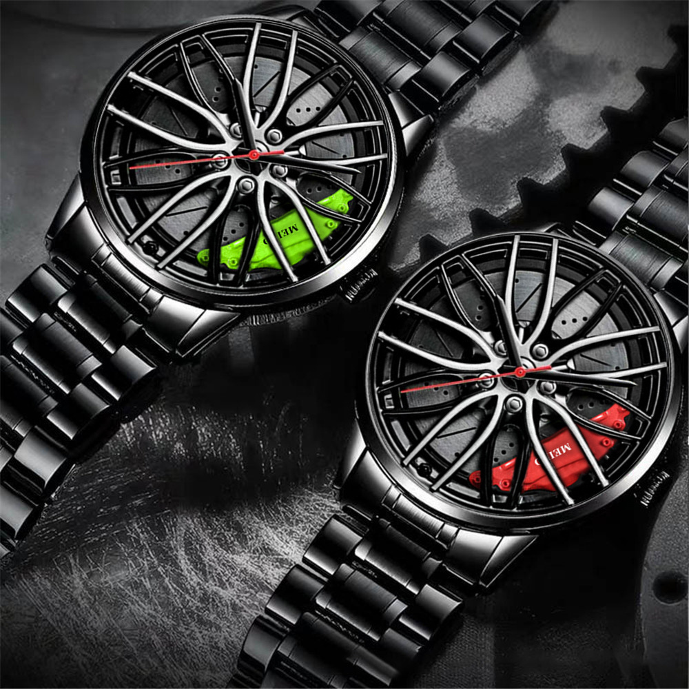 Creative Mens Luxury Sports Car Watches 3D Sport Rim Hub Wheel Wristwatch Car Tire Men's Quartz Watches