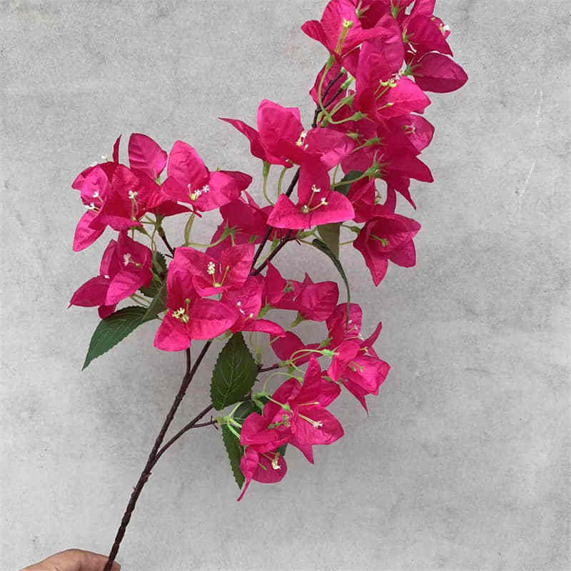 GOG127 Permanent Installations Faux Silk Real Touch Premium Bougainvillea Artificial Stem Flowers Glabra Spray