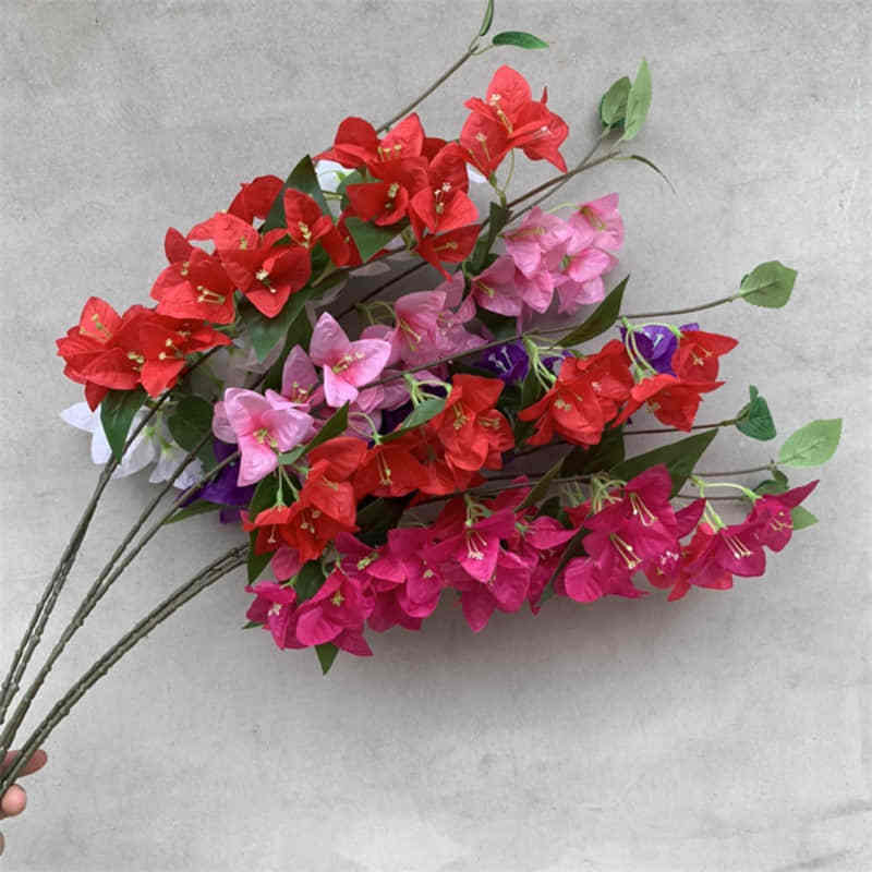 GOG127 Permanent Installations Faux Silk Real Touch Premium Bougainvillea Artificial Stem Flowers Glabra Spray