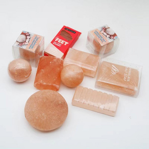 Pure Himalayan Salt Works Heart Massage Stone, Pink Crystal Hand-Carved Stone for Massage Therapy, Deodorant and Salt and Sugar