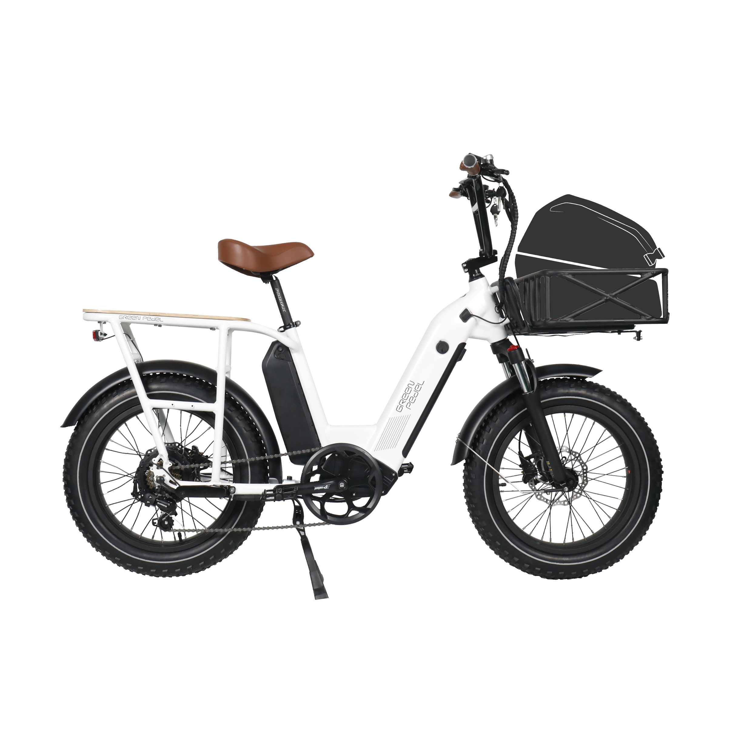 GreenPedel Design low step thru Lady Frame cargo ebike Women Electric Bike Fat Tire ebike from China