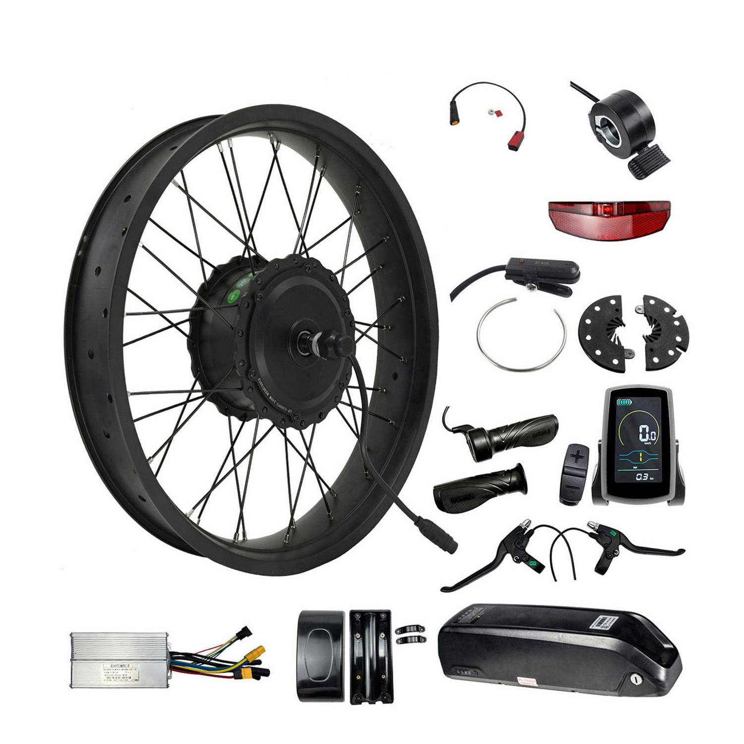 Greenpedel 500w 750w electric fat tire bicycle bike set snow ebike kit for road bicycle