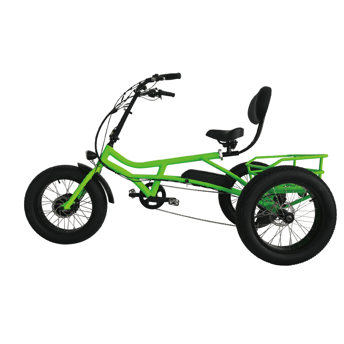 Greenpedel electric tricycle 48v 500w aluminum alloy frame fat tire cargo ebike