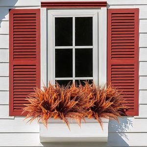 Artificial Autumn Colour Plants Faux Boston Ferns Autumn Colour Outdoor UV Protection Fake Plants Decorative Grasses