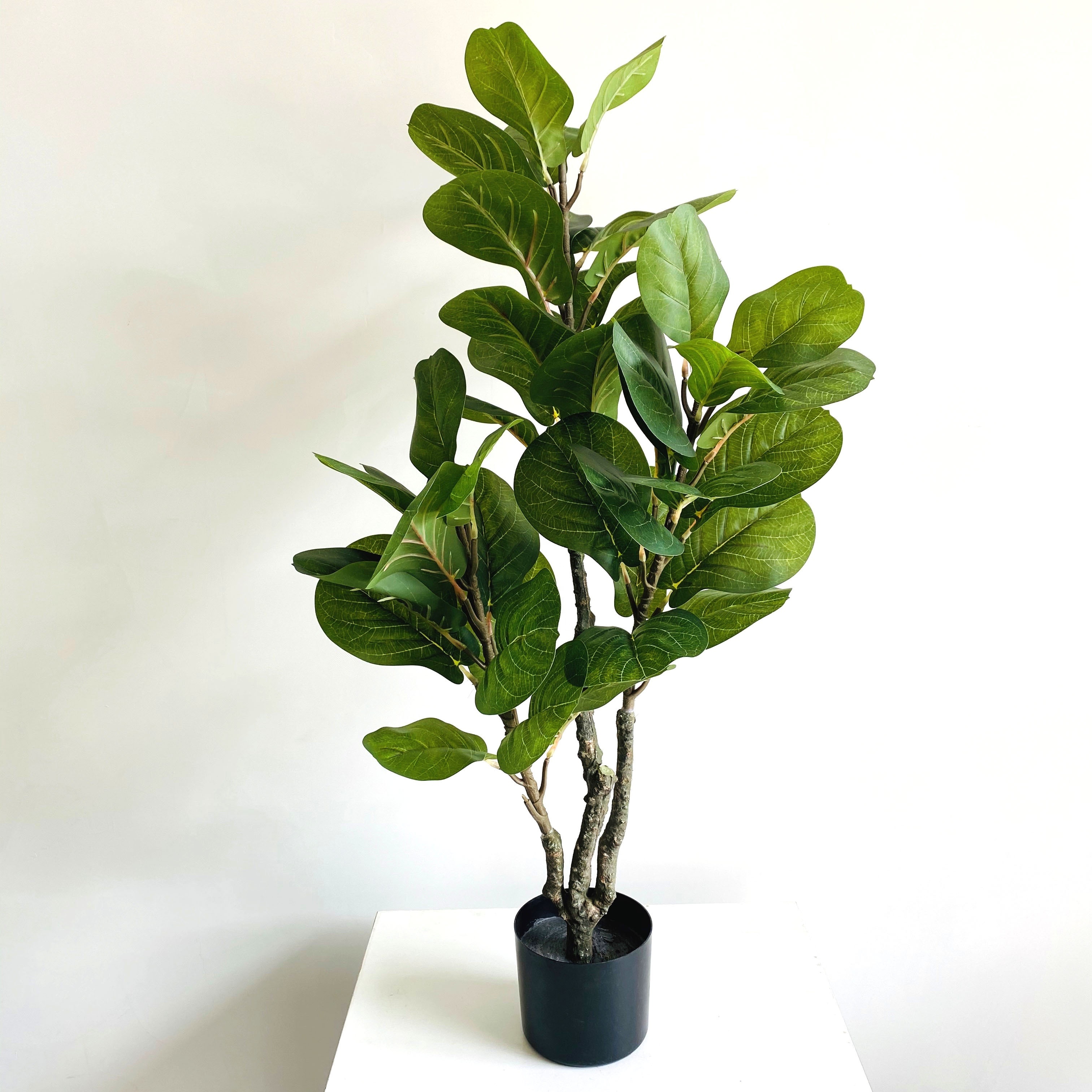 Simulated Flourish Leaves And Strong Stems Nordic Style Ficus Lyrata Faux Tree Large Plastic  Artificial Plant Trees