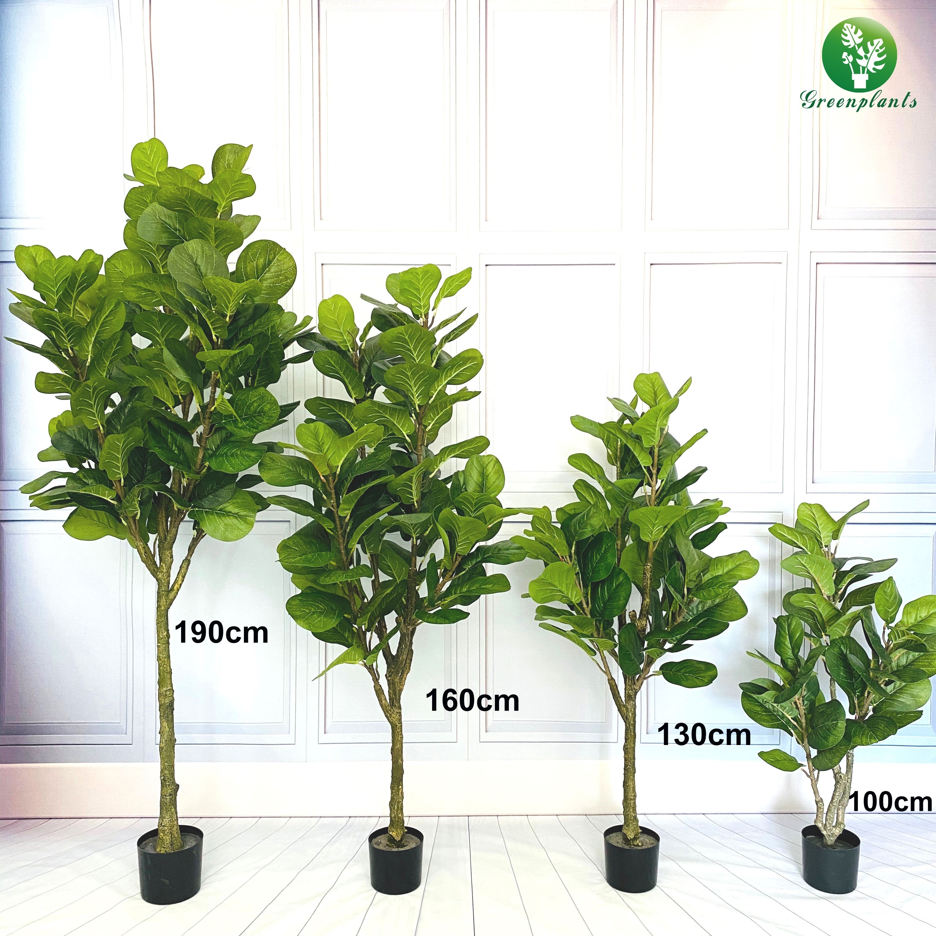 Simulated Flourish Leaves And Strong Stems Nordic Style Ficus Lyrata Faux Tree Large Plastic  Artificial Plant Trees