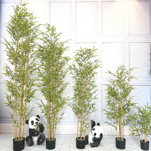 Wholesale indoor decoration simulation bamboo plant with pot customized plastic plants artificial bamboo tree