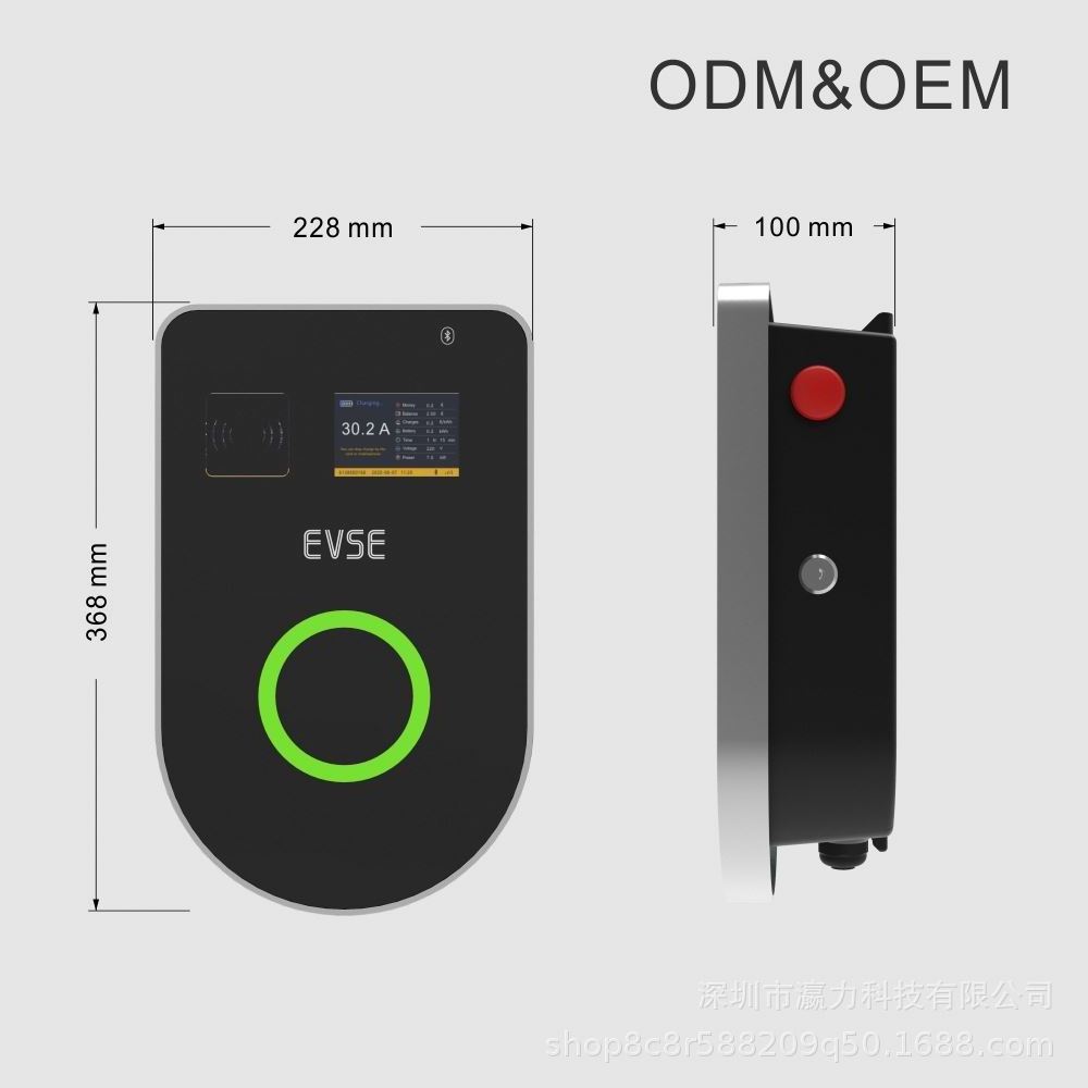 EV Charger OCPP Type 2 Charge Cable 11kw Wallbox 7kw 11kw 22kw 3 phase RFID Electric Car Charging Station with APP