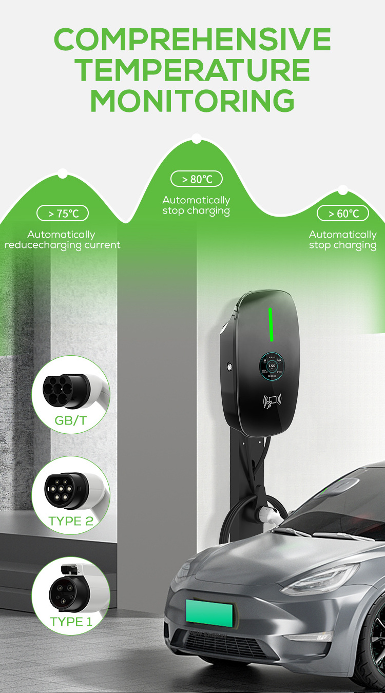 Ev Charger Level 2 48 Amp Ev Screen Operating Version Charging Pile Type 1 wallmounted ev charger