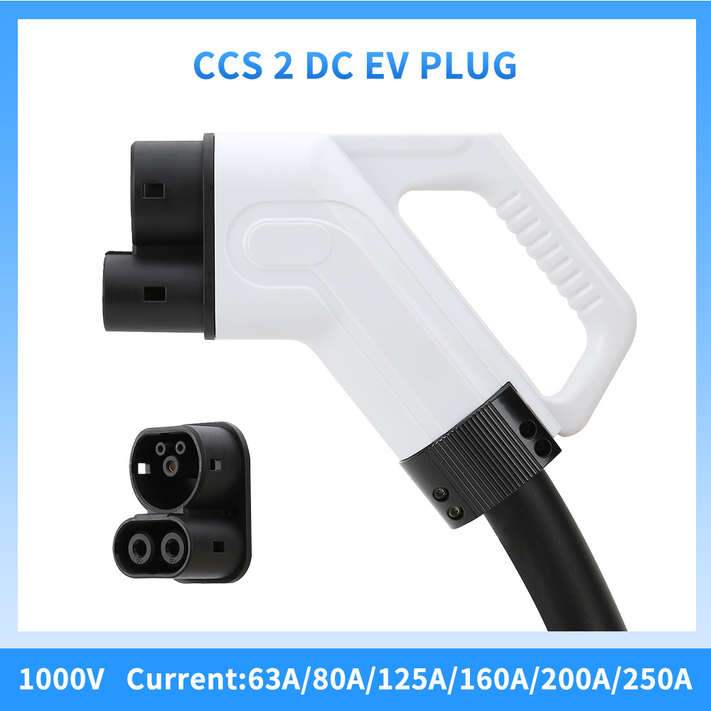 63A/80A/125A/160A/200A/250A DC Type 2 CCS2 Plug Socket EV Car Handle Connectors Adapter