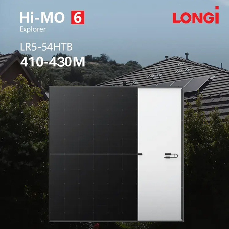 EU USA warehouse Longi 410W 415W 420W 425W 430W full black frame pv module mono facial HPBC solar panel