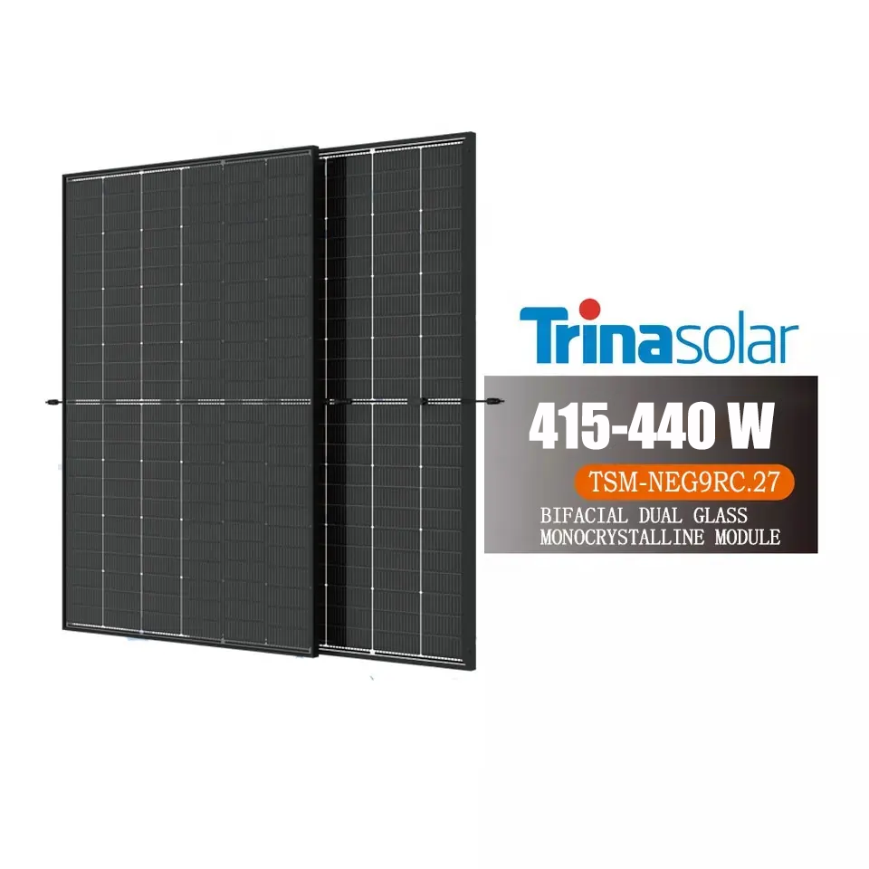 Germany in stock panels solar black frame Bifacial dual glass  n type 415w 420w 425w 430w 435w 440w 445w Trina TSM-NEG9RC.27