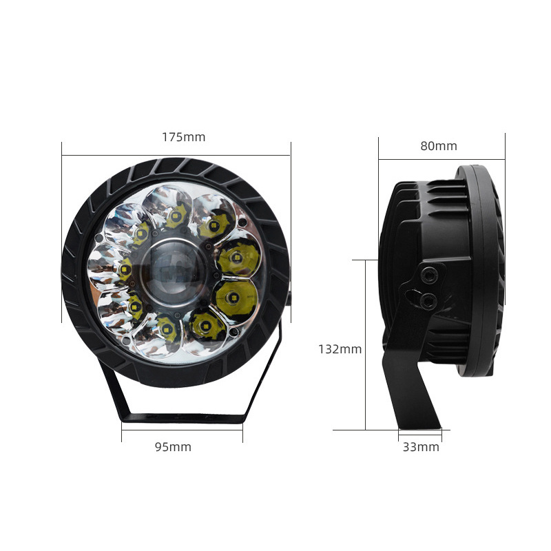 Round Shape 12v 24v Bumper Truck Offroad Spotlight 7inch Driving Lights for SUV 4x4 Trucks White LED Work Light