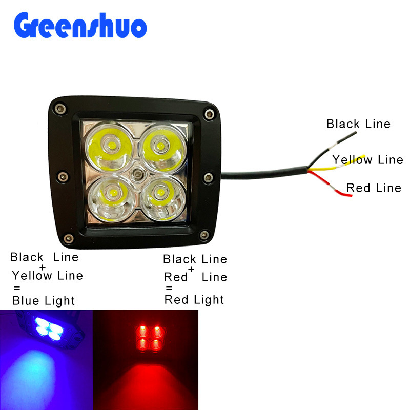 3Inch White Amber Blue Red Green Led Work Light Pods 12v Led Spotlight for Offroad Truck Car Driving Light Accessories