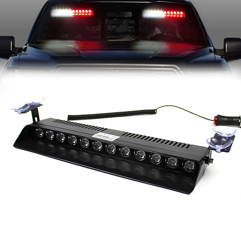 Red Blue LED Car Windshield Strobe Warning Light Flashing Lights Emergency Flasher signal Lamp 12 Leds