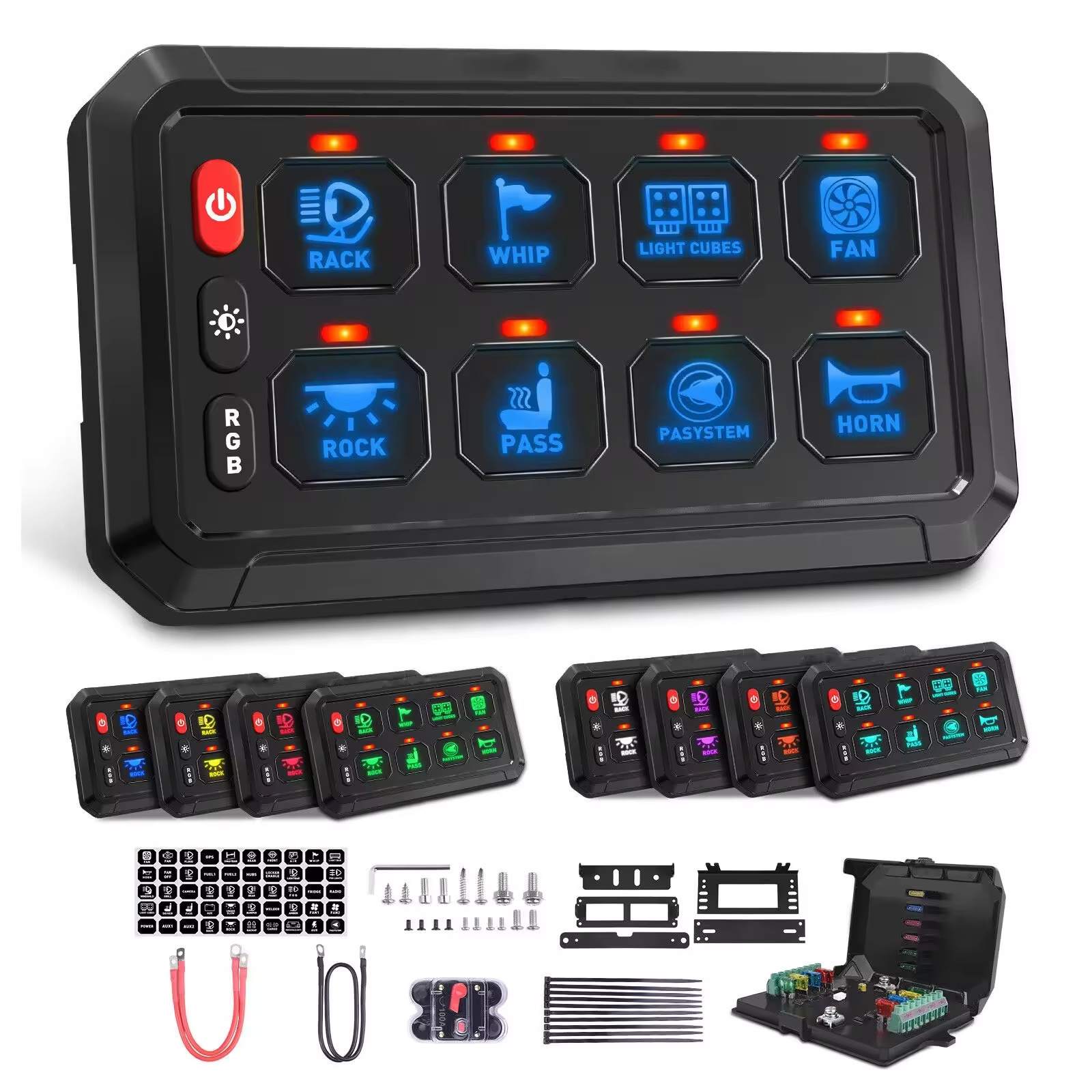 Customizable 12V 24V Car Touch 8 12 Gang Switch Panel with Circuit ...
