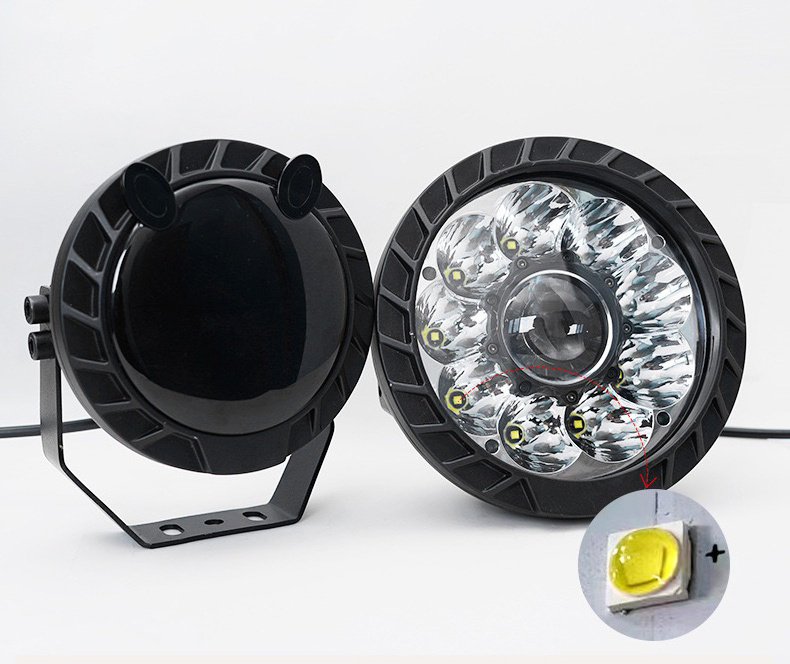 Round Shape 12v 24v Bumper Truck Offroad Spotlight 7inch Driving Lights for SUV 4x4 Trucks White LED Work Light