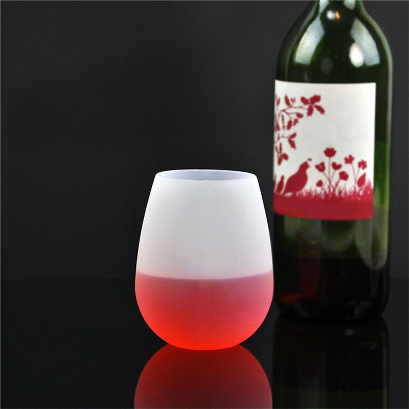 Camping Silicone Wine Glasses Unbreakable Silicone Cups Outdoor Rubber Silicone Wine Cup Glasses Cups & Saucers 100 Pieces 450ml