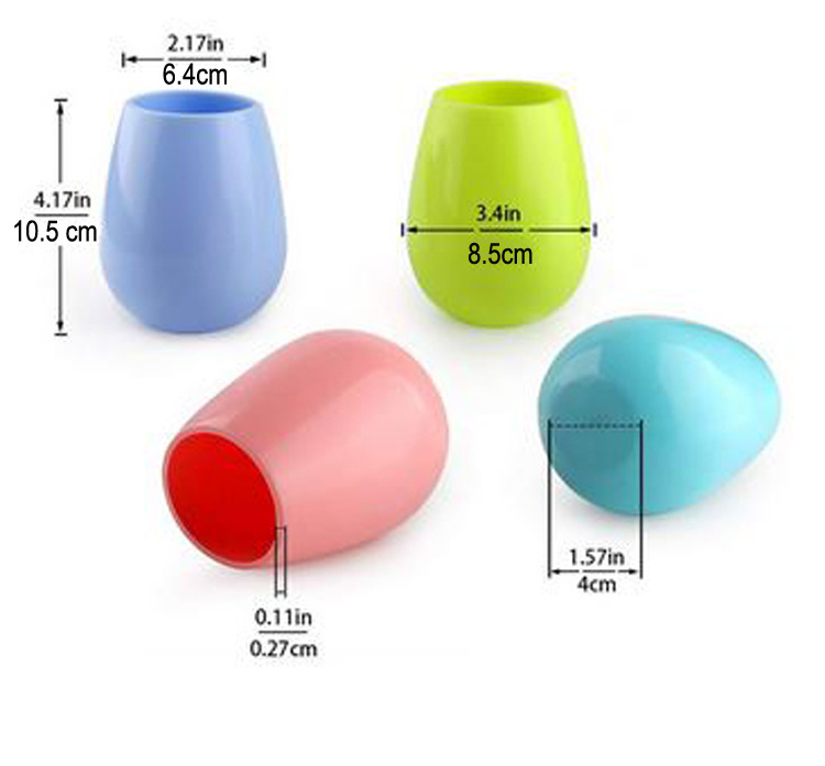 Camping Silicone Wine Glasses Unbreakable Silicone Cups Outdoor Rubber Silicone Wine Cup Glasses Cups & Saucers 100 Pieces 450ml