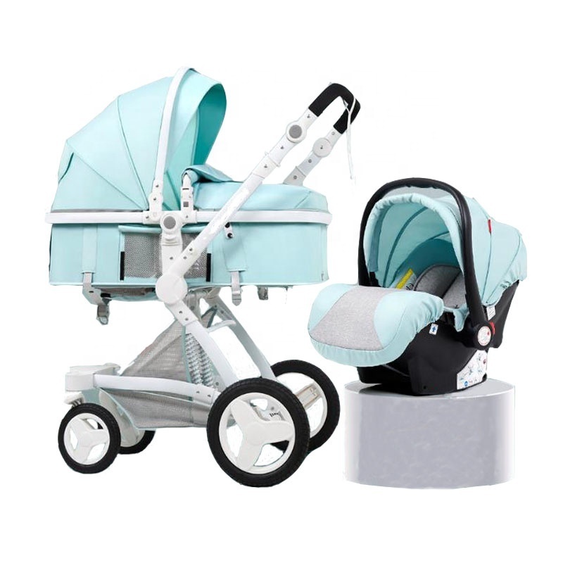 2021 new design Luxury Aluminum High View Compact Lightweight Baby Stroller 3 in 1  high landscape with baby chair