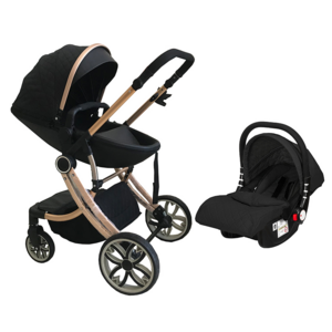 Luxury Baby Stroller 3 in 1 Fashion Eggshell Baby Carriage European Pram Suit for Lying and Seat Four Wheels Stroller