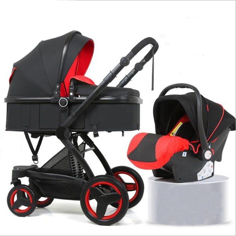 2021 new design Luxury Aluminum High View Compact Lightweight Baby Stroller 3 in 1  high landscape with baby chair