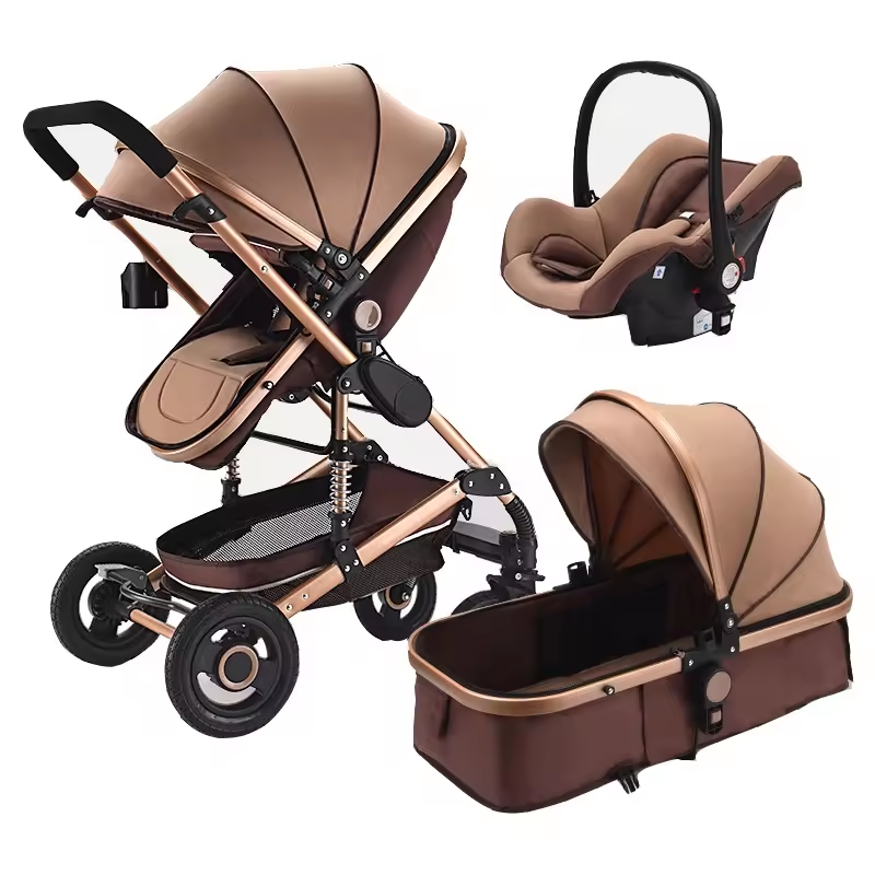 Luxury Baby Prams Stroller 3 in 1 Car Seat Strollers Walkers Carriers Travel Wagon Baby Stroller with Car Seat for Baby Toddler