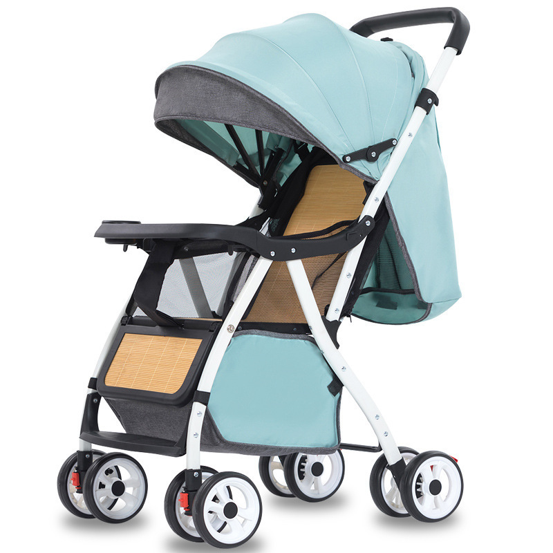 Baby stroller Light can sit and lie folding rattan chair bamboo rattan woven summer baby children high landscape umbrella cart