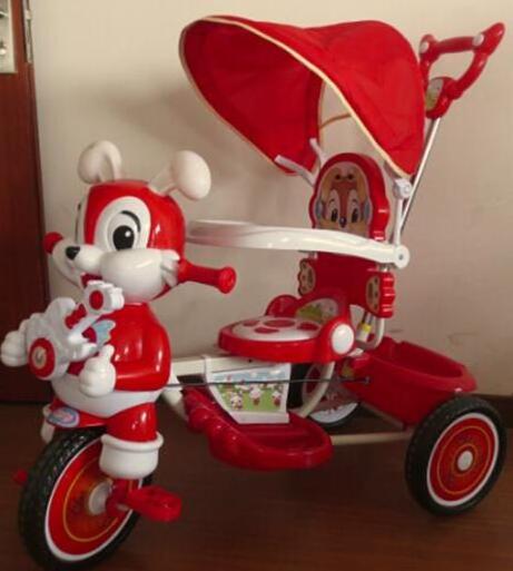 cartoon plastic ride on car kids tricycle for 1-3 years old kid with music