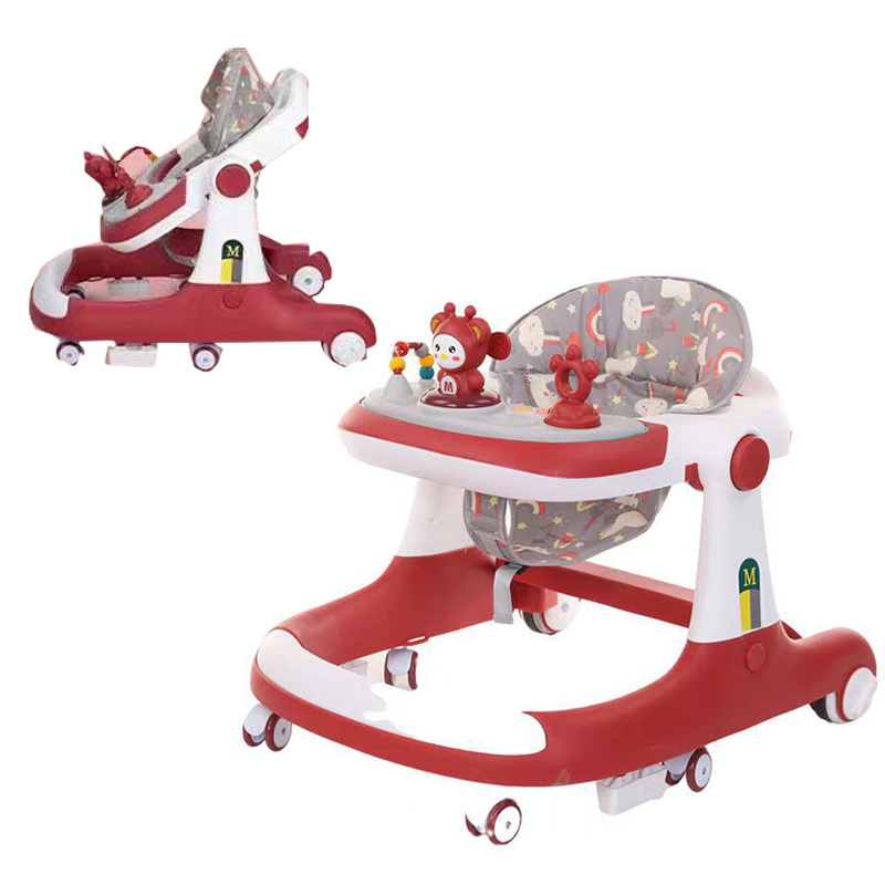 Baby Walker Kids Anti-O-Leg Multi-Function BB Trolley anti-Rollover Can be Pushed and Sit Baby Walker