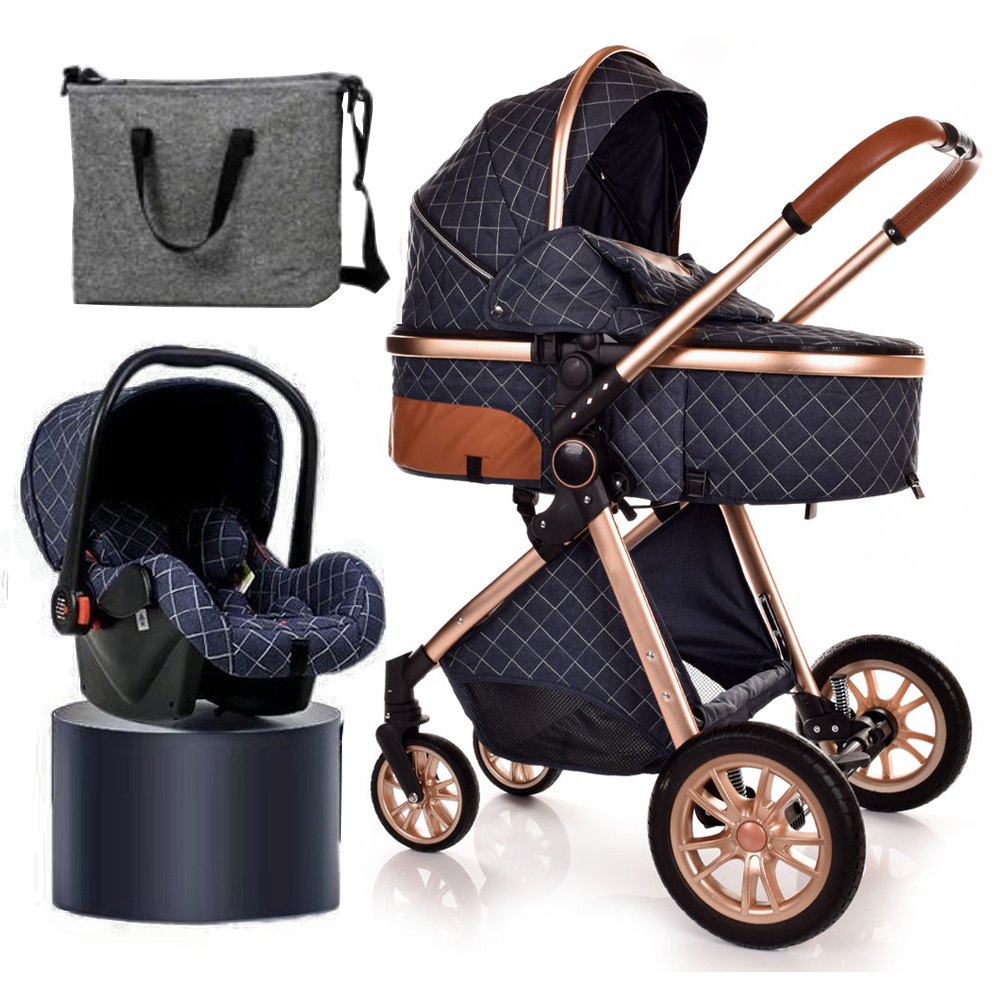 Luxury Baby Car Seat And Strollers Baby Pushchairs Carriage Poussette 3 En 1 Foldable Pram Baby Stroller 3 In 1 For Travel