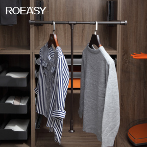 ROEASY Wardrobe Accessories rack pull out shelves Metal Aluminum Plastic Closet Clothes Hanger RAIL Pull Down Lift Hangers