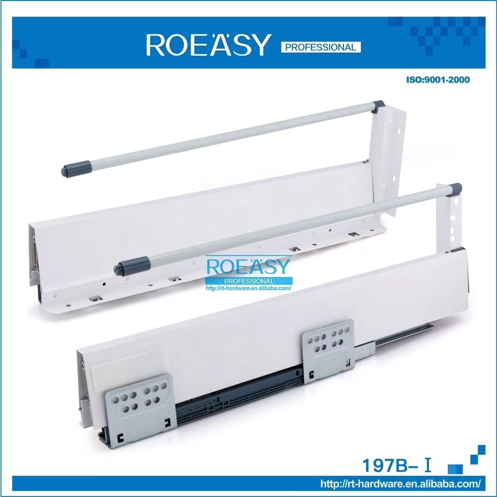 ROEASY soft closing undermount tandem metal drawer storage furniture box kitchen cabinet drawer slide