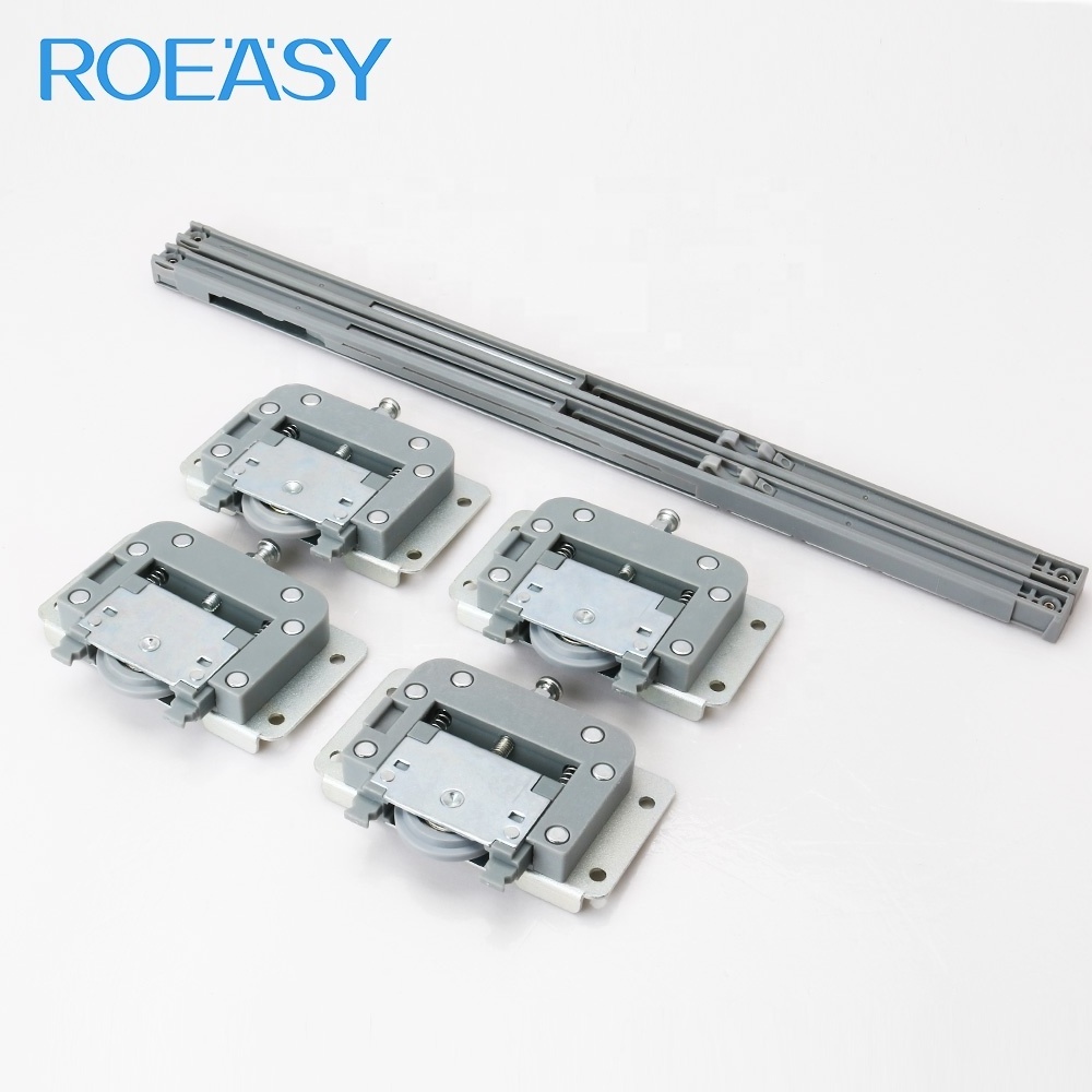 ROEASY Double Track  wardrobe heavy-duty sliding roller fittings and rollers wheels for sliding door system and furnitures